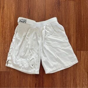Vintage 80s Jimmy’z Womens XS White Surfer Hook Loop Adjustable Belted Shorts